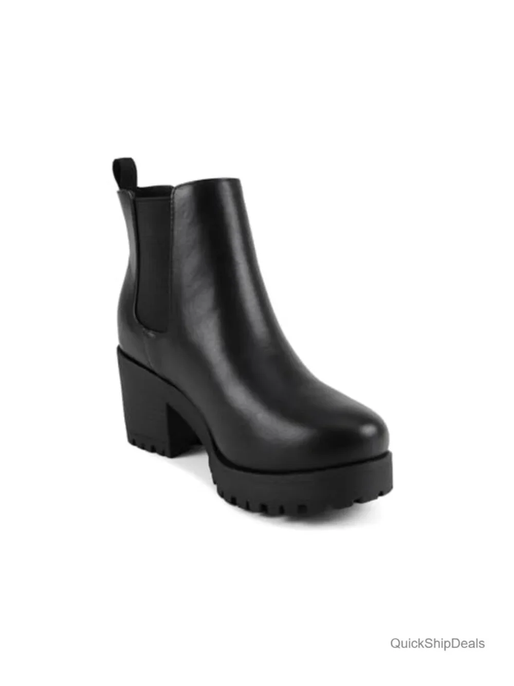 Women's Ankle Bootie with Chunky Heel & Lug Sole Platform
